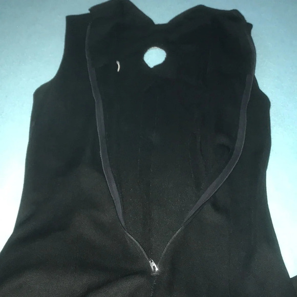 VINTAGE wide leg jumpsuit lined pearl accent cutouts elegant and groovy size S - Picture 4 of 9